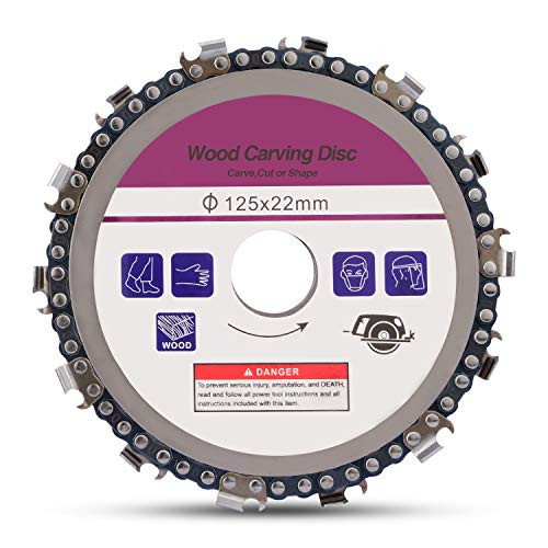 Grinder Wood Carving Disc 5" -125mm- Grinder Chain Disc Plate Circular Saw Blade 14 Tooth Grinder Disc Sanding Disc for 5" Angle Grinder