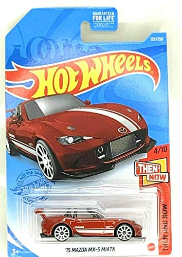 DieCast Hotwheels '15 Mazda MX-5 Miata -red- 129-250 - Then and Now 4-10
