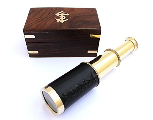 NauticalMart Brass Handheld Telescope 6" with Box Inspired by Pirates of The Caribbean