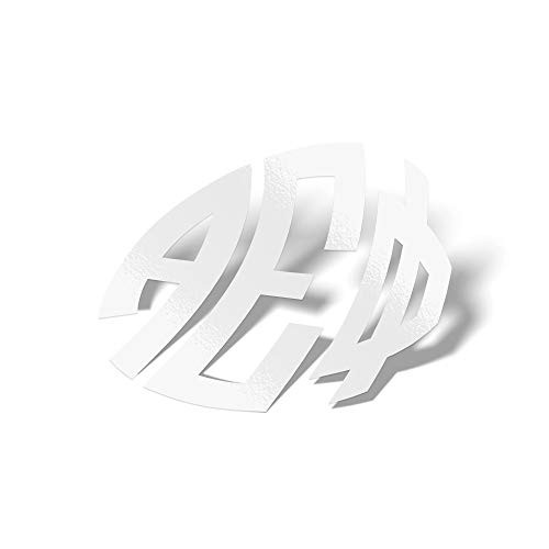 Alpha Epsilon Phi Sorority White No Border Monogram Sticker Decal Greek Letter 4 Inches Round for Window Laptop Computer Car A E Phi