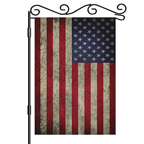AOYEGO Grunge USA Flag Small Garden Flag Vertical Double Sided 12.5 x 18 Inch Americana Freedom Patriot Farmhouse Burlap Yard Outdoor Decor AOYEGO Grunge USA Flag Small Garden Flag Vertical Double Sided 12.5 x 18 Inch Americana Freedom Patriot Farmhouse Burlap Yard Outdoor Decor