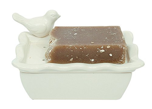 Creative Co-op Shabby Chic Bird Soap Dish with Removable Tray