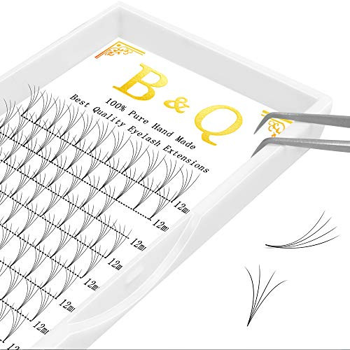 Premade Fans Eyelash Extensions 4D 6D 7D 8D Short Stem Premade Volume Eyelash Extensions 0.07-0.10 mm C-D Curl Lashes Extension -4D-D-0.10 15 mm-