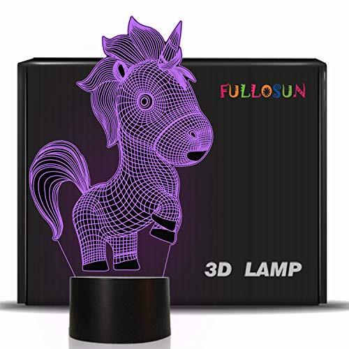 FULLOSUN 3D Unicorn Lamp Unicorn Light Kids Night Light 7 Colors Changing with Touch Control Optical Illusion Bedside Lamps Boys and Girls Birthday Gifts FULLOSUN 3D Unicorn Lamp Unicorn Light Kids Night Light 7 Colors Changing with Touch Control Optical Illusion Bedside Lamps Boys and Girls Birthday Gifts