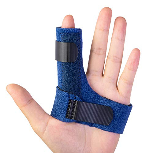 Trigger Finger Splints Finger Brace with 2 Gel Sleeves for Injured Mallet Finger Straightening Supports for Sprains Pain Relief Sports Broken Injury Dislocated Immobilizer Knuckle Tendon