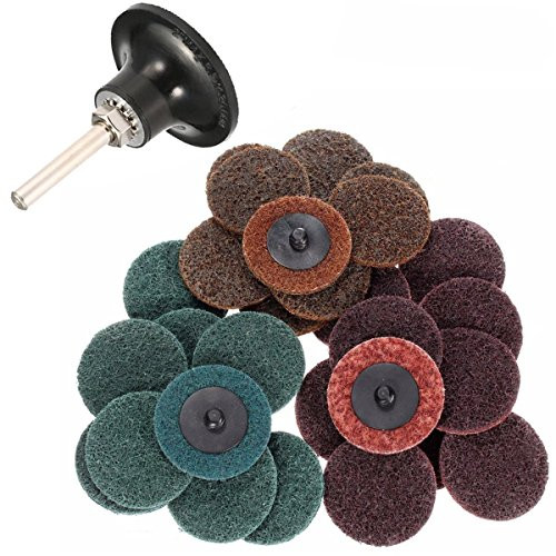 INSMA 2 inch Roloc Quick Change Discs 30Pcs Sanding Discs 1Pcs 1/4'' Holder, Surface Conditioning Discs, for Die Grinder Surface Prep Strip Grind Polish Finish Burr Rust Paint Removal
