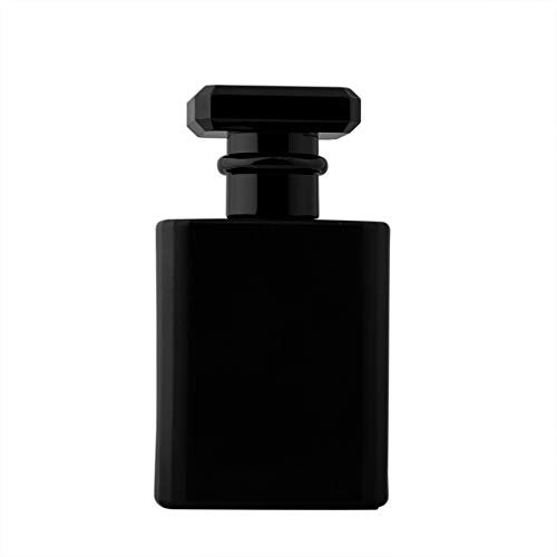 Enslz 50ml ?1.69Oz?Thick Square Flint Glass Refillable Perfume Bottle Square Portable Cologne Atomizer Empty Bottle with Spray Applicator For Travel -Black- Enslz 50ml ?1.69Oz?Thick Square Flint Glass Refillable Perfume Bottle Square Portable Cologne Atomizer Empty Bottle with Spray Applicator For Travel -Black-