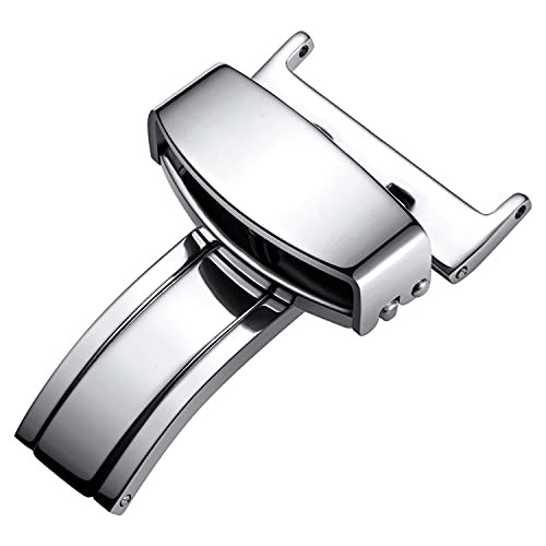 Stainless Steel Clasp for Leather Watch Band Strap Single Fold Deployment Buckle Polished Butterfly Clasp Silver Rose Gold 14mm-16mm-18mm-20mm-22mm Stainless Steel Clasp for Leather Watch Band Strap Single Fold Deployment Buckle Polished Butterfly Clasp Silver Rose Gold 14mm-16mm-18mm-20mm-22mm