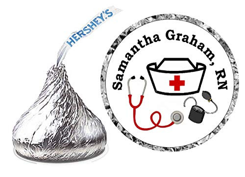 216 NURSE GRADUATION PARTY FAVORS PERSONALIZED HERSHEY KISSES KISS LABELS