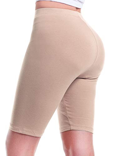Design by Olivia Women's Basic Solid Cotton Active Yoga Biker Shorts Dusty Blush L