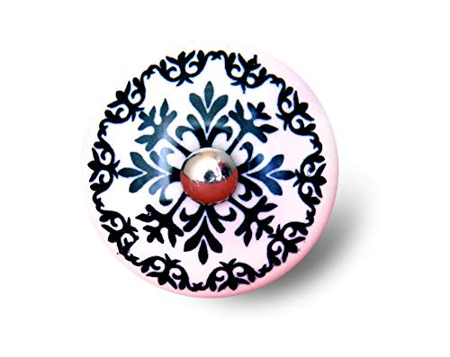 Aura Creations Ceramic Round Cabinet Drawer Kitchen Cupboard Handles Door Dresser Wardrobe Pull Knobs Set of 6
