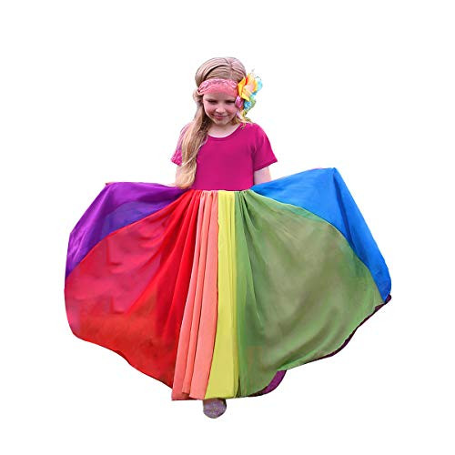 Girl Tutu Dress Short Sleeve Rainbow Tulle Skirt for Kids Toddler Layers Flower Girl Party Dresses 3-4 Years Girl Tutu Dress Short Sleeve Rainbow Tulle Skirt for Kids Toddler Layers Flower Girl Party Dresses 3-4 Years