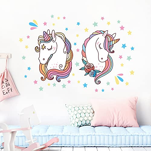 Unicorn Wall Decal Large Unicorn Wall Sticker Peel and Stick Sweet Unicorn Wall Decal for Girls Bedroom Room Removable Wall Decals for Kids Rooms 68" x 46"-W×H- Unicorn Wall Decal Large Unicorn Wall Sticker Peel and Stick Sweet Unicorn Wall Decal for Girls Bedroom Room Removable Wall Decals for Kids Rooms 68" x 46"-W×H-