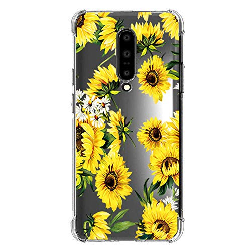 for OnePlus 7T Pro Cases Crystal Clear Flower Shock Absorption Technology Bumper Soft TPU Anti Scratch  and  Collision Cover Case for OnePlus 7T Pro -2019- - Clear-14