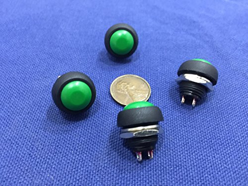 4 Pieces Green N-o 12mm Round Momentary Push Button Switch 3a 250vac C2