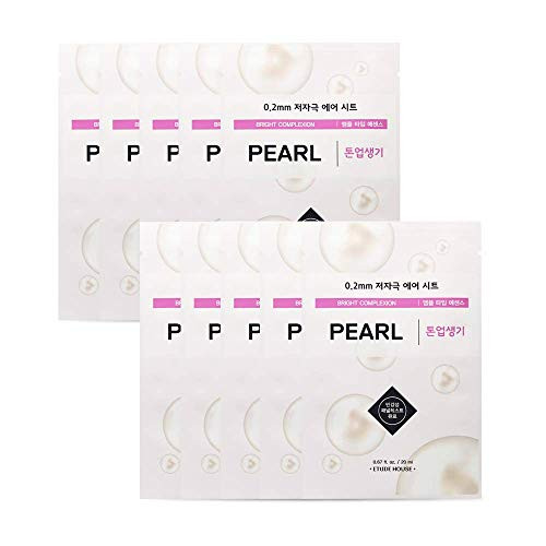 ETUDE HOUSE 0.2 Therapy Air Mask 10 Sheets -Pearl-  Hypo-Allergenic Mask Sheet for Natural Skin Glow Effect  K-beauty