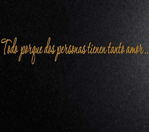 Vinyl Say G.Gold -66x12-s.0070 Todo Porque Dos Personas Tienen Tanto Amor Spanish Wall Decals 66-Inch x 12-Inch Gloss Gold