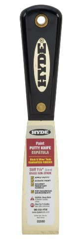 Hyde Tools 02080 1.25-Inch Stiff Chisel Edge Putty Knife Brass