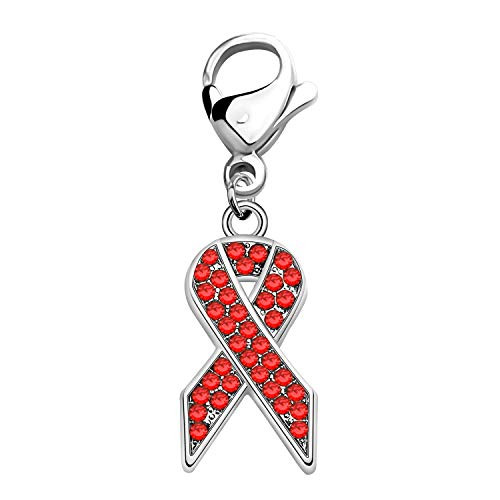 CHOORO AIDS HIV Awareness Jewelry Red Awareness Ribbon Charm Zipper Pull -Red Ribbon ZP- CHOORO AIDS HIV Awareness Jewelry Red Awareness Ribbon Charm Zipper Pull -Red Ribbon ZP-