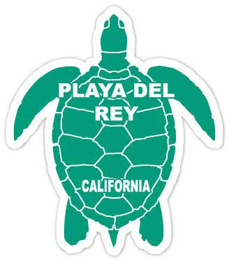 R and R Imports Playa Del Rey California Souvenir 4 Inch Green Turtle Shape Decal Sticke