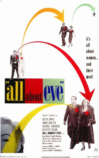 Pop Culture Graphics All About Eve Poster Movie 11x17 Bette Davis Anne Baxter George Sanders Celeste Holm