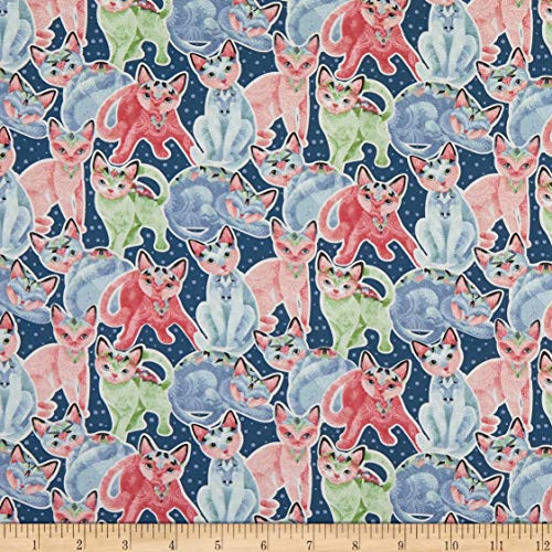 Studio E Fabrics Fancy Packed Cats Fabric Multi