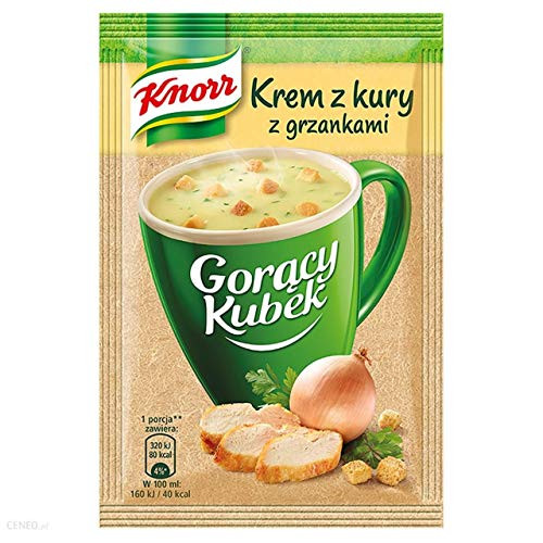 Knorr Goracy Kubek Krem Rosol z kury- Creamy Chicken Noddle Soup - Instant 5 x 14 g -
