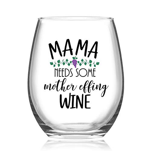 Mother Stemless Wine Glass - Mama Needs Some Mother Effing Wine Funny Mom Gift for Women Mother Mom Mama Wife Mom Wine Glass for Christmas Mother's Day Birthday 15Oz Mother Stemless Wine Glass - Mama Needs Some Mother Effing Wine Funny Mom Gift for Women Mother Mom Mama Wife Mom Wine Glass for Christmas Mother's Day Birthday 15Oz