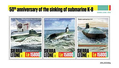 Sierra Leone - 2020 Submarine K-8 Anniversary - 3 Stamp Sheet - SRL200306a