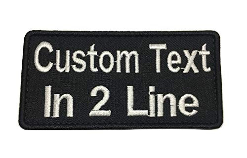 Custom Name Tape 2 Lines Lettering Hook Fastener Backing Personalized Tactical Patch 2x4 inches