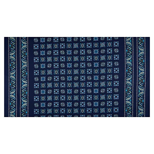 Studio E Fabrics Wild West Bandana Double Border Fabric Blue