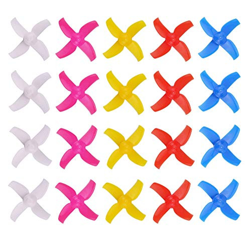 FPVKing 20Pcs 40mm 4-Blade Propellers 1.0mm Shaft for Inductrix FPV Plus Props Tiny 7X Mini FPV Racing Drones Multirotors Quadcopters