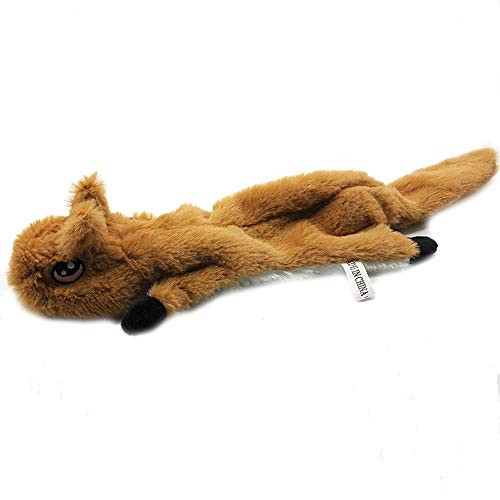 Pet Squeaky Toys Dogs Plush Squeaky Toys No Stuffing Dog Chew Toys Durable Fox Squirrel Toys for Small Dogs Medium Dogs Large Dogs -L-Squirrel-
