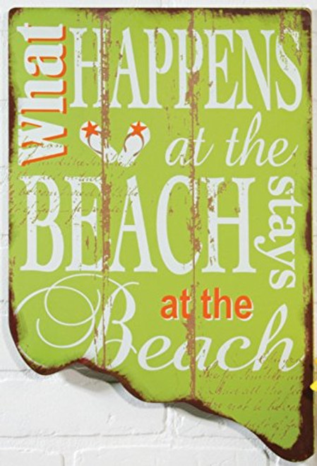 OHIO WHOLESALE, INC. What Happens On The Beach - Stays On The Beach 12' x 18" Wood Sign OHIO WHOLESALE, INC. What Happens On The Beach - Stays On The Beach 12' x 18" Wood Sign