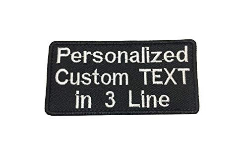 3 Line Lettering Custom Personalized Label Tactical Name Badge Hook Fastener Backing Iron On Patch -Iron-On-