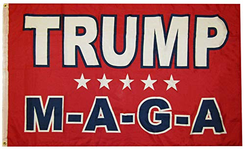 Trade Winds Trump M-A-G-A Red Premium Quality 100D Woven Poly Nylon 3x5 3'x5' Flag -RUF- Premium Fade Resistant