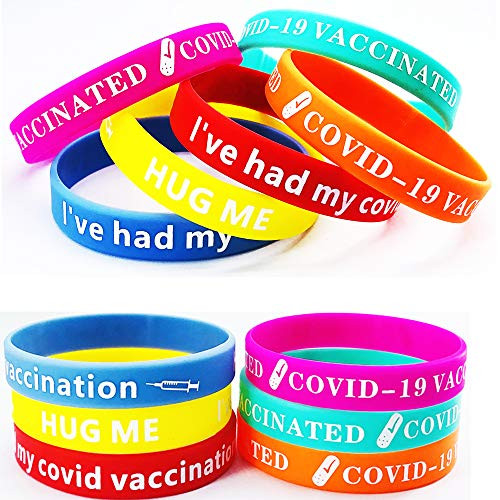 18packs Covid Wristbands Vaccination Silicone Bracelets for COVID-19 Vaccine Covid Bands Vaccinated ID for Front Line Workers 2 Style 6colors for Adult size 18packs Covid Wristbands Vaccination Silicone Bracelets for COVID-19 Vaccine Covid Bands Vaccinated ID for Front Line Workers 2 Style 6colors for Adult size