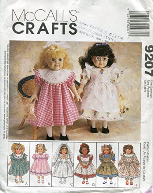 McCall's Crafts Pattern 9207 ~ Clothes for 18" Dolls McCall's Crafts Pattern 9207 ~ Clothes for 18" Dolls