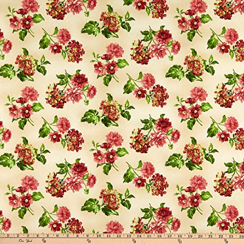 E. E. Schenck Maywood Studio Lexington Medium Floral Fabric Tan