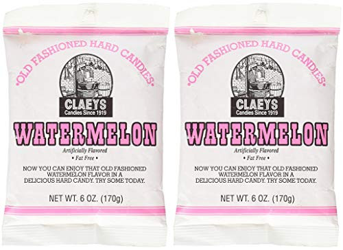 Claeys Old Fashioned Hard Candy Watermelon 6 Ounce Pack of 2