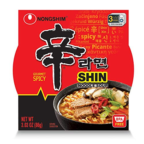 Nongshim Shin Bowl Noodle Soup Gourmet Spicy 3.03 Ounce -Pack of 12-