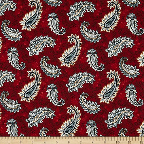 Studio E Fabrics Le Poulet Paisley Red Fabric