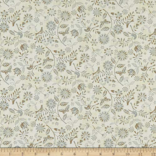 Studio E Fabrics Le Poulet Small Wildflower Allover Fabric Cream