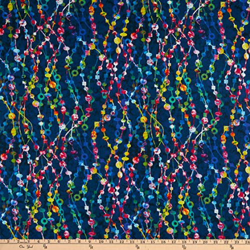 Studio E Fabrics Geofetti Digital Mardi Gras Beads Royal Multi Fabric