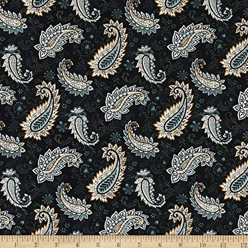 Studio E Fabrics Le Poulet Paisley Fabric Black