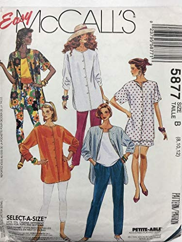 McCall's 5877 Sewing Pattern Misses Shirt Pants or Shorts and Leggings Size B 81012