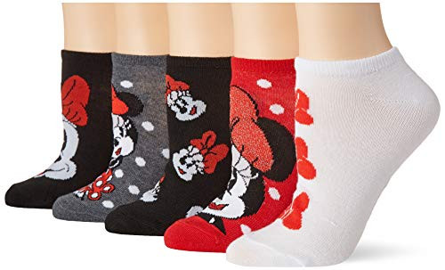Disney Women's Minnie Mouse 5 Pack No Show Red Black Multi Fits Sock Size 9-11 Fits Shoe Size 4-10.5 Disney Women's Minnie Mouse 5 Pack No Show Red Black Multi Fits Sock Size 9-11 Fits Shoe Size 4-10.5