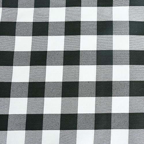 Zdada Black & White Check Faric Linen Checker Table Cloth Polyester Tablecloth Plaid Table Cover Blankets Mats 300cm/120inch Round