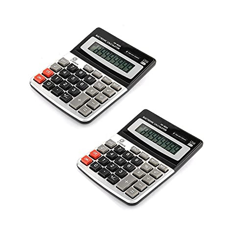SKYXINGMAI Electronic Calculators Standard Function Electronics Calculator 12 Digit LCD Display Handheld for Daily and Basic Office -2 Pcs-