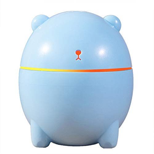 Portable Mini Humidifier 220ml Small Cool Mist Humidifier USB Personal Desktop Humidifier for Baby Bedroom Travel Office Home Auto Shut-Off 2 Mist Modes Super Quiet -blue-
